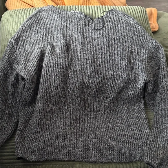 Zara Charcoal V-Neck Sweater for Women - Picture 3 of 4